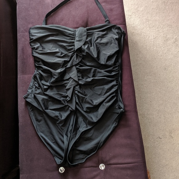 Forever 21 Other - Black Halter Ruffled Swim Suit